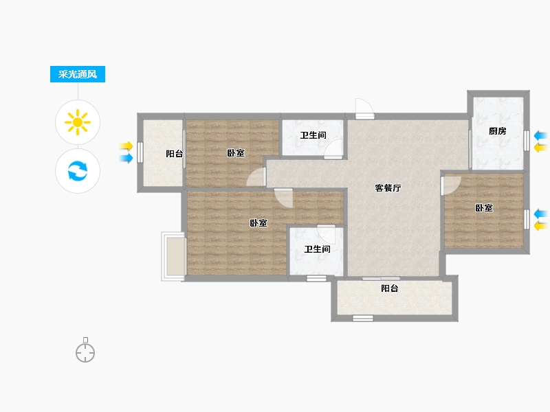 浙江省-湖州市-佳源英伦都市-102.67-户型库-采光通风