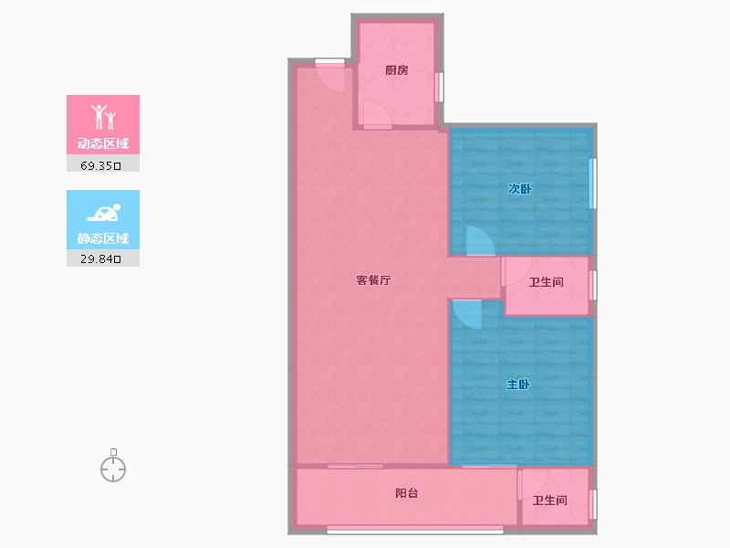 陕西省-咸阳市-秦虹佳苑-91.40-户型库-动静分区