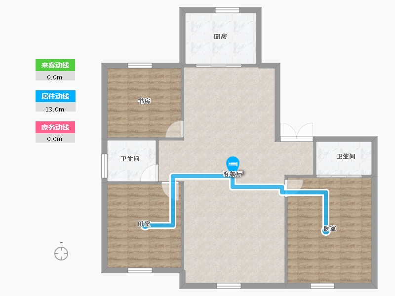 黑龙江省-牡丹江市-汇龙外滩-107.75-户型库-动静线