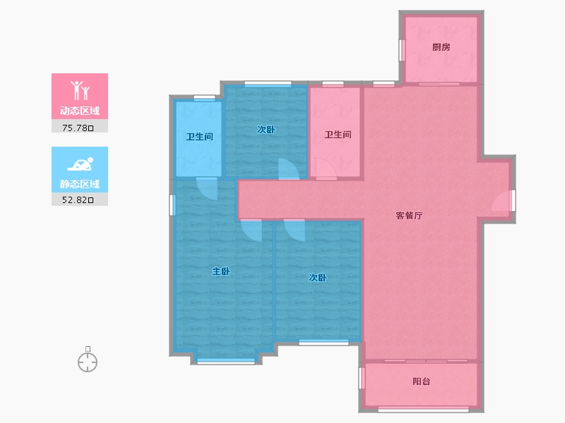 山东省-济南市-汉峪海风-111.97-户型库-动静分区