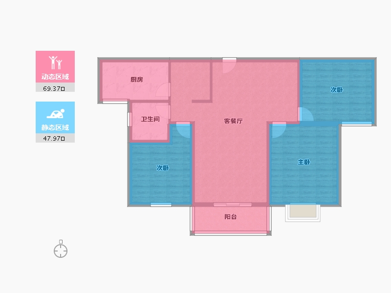 河南省-郑州市-绿洲云顶-105.74-户型库-动静分区