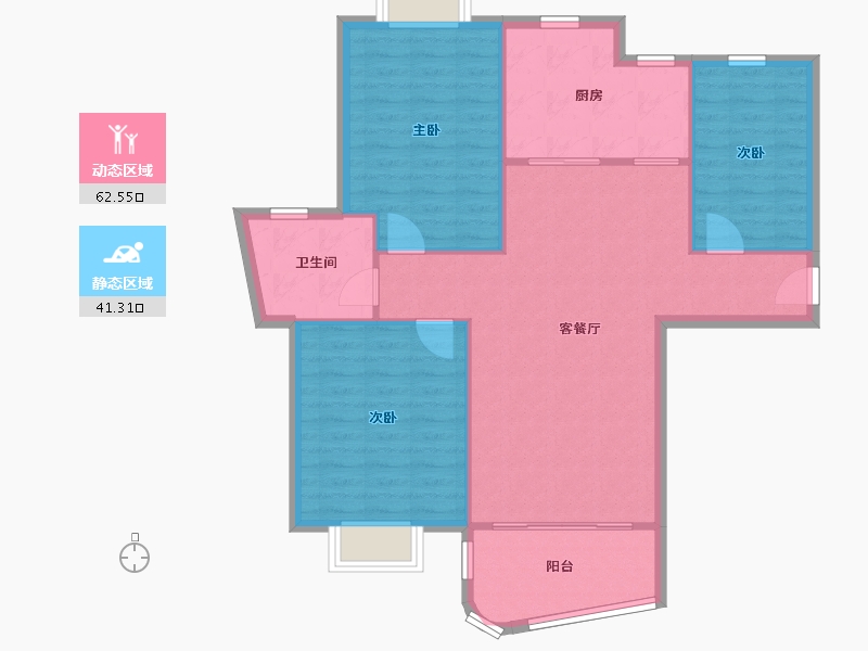 上海-上海市-丽都成品-95.48-户型库-动静分区