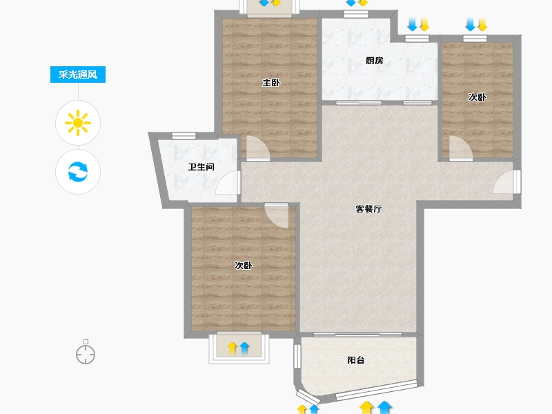 上海-上海市-丽都成品-95.48-户型库-采光通风