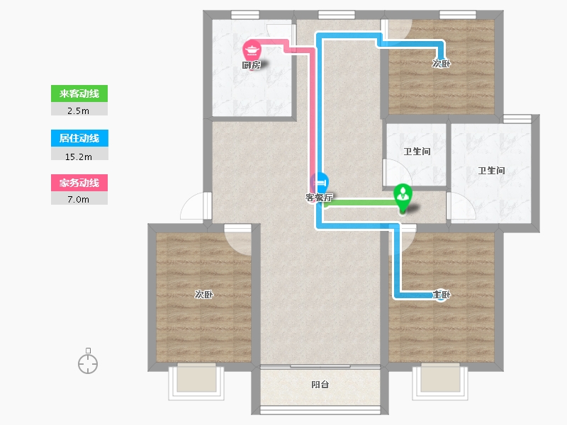 上海-上海市-东方知音苑-89.52-户型库-动静线