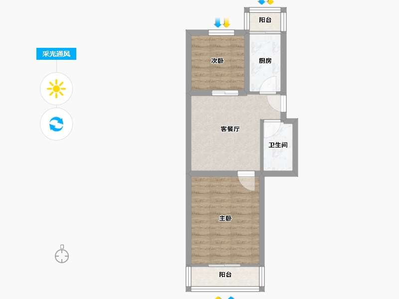 天津-天津市-宁月花园-44.06-户型库-采光通风