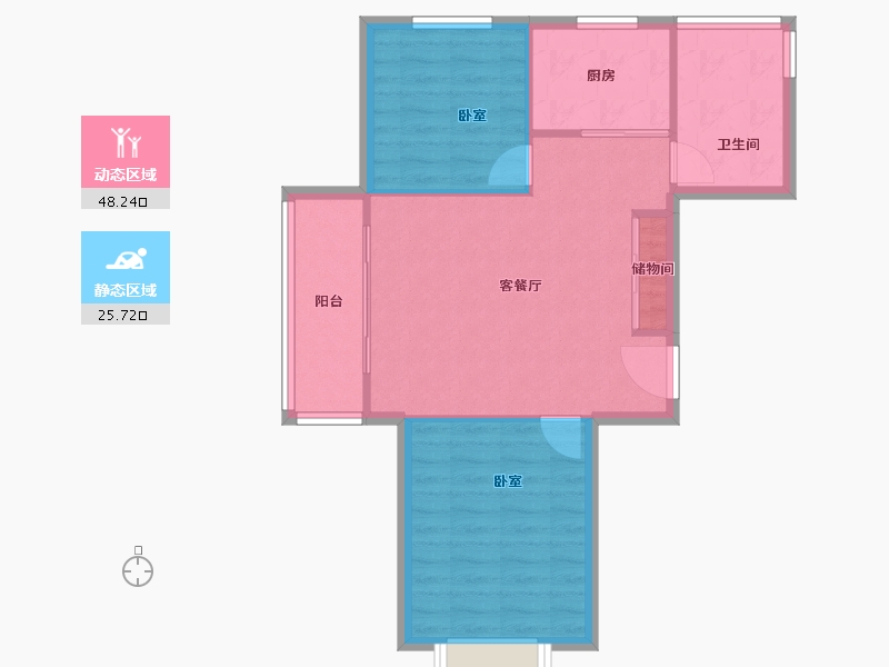 上海-上海市-宁阳福邸-67.49-户型库-动静分区