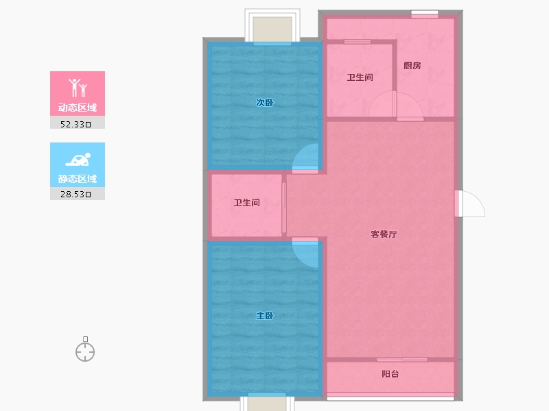 上海-上海市-香港丽园-72.40-户型库-动静分区