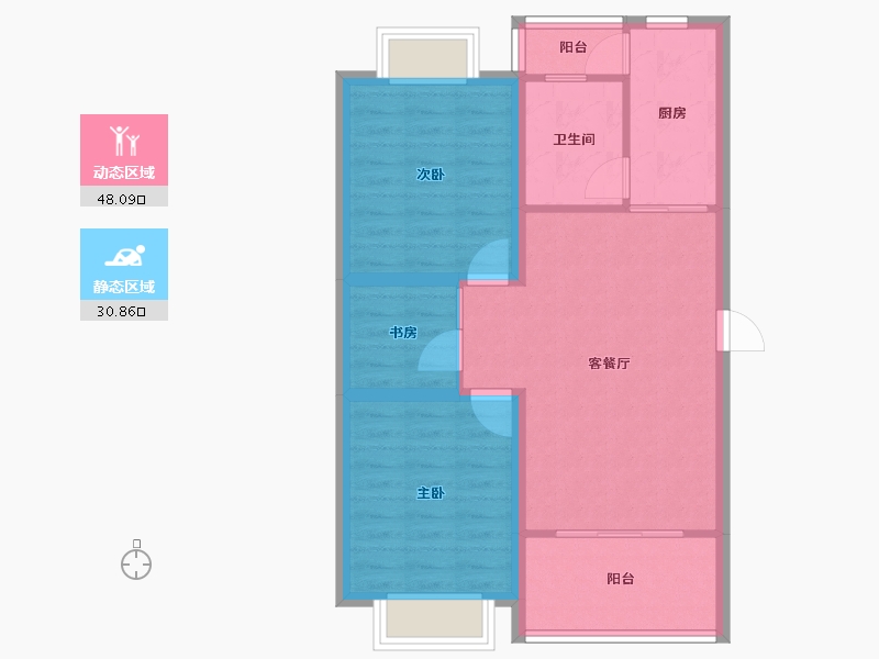 上海-上海市-香港丽园-70.71-户型库-动静分区