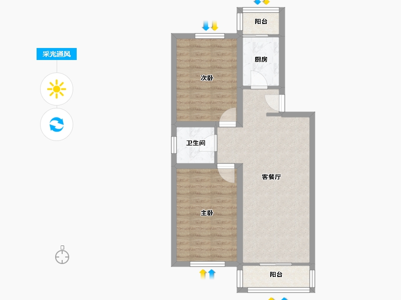 天津-天津市-新世纪城-61.11-户型库-采光通风