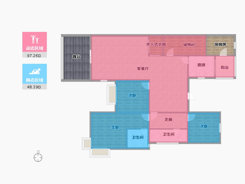 上海-上海市-绿洲长岛花园-152.12-户型库-动静分区