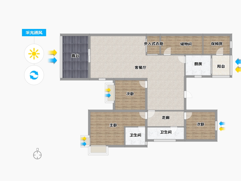 上海-上海市-绿洲长岛花园-152.12-户型库-采光通风