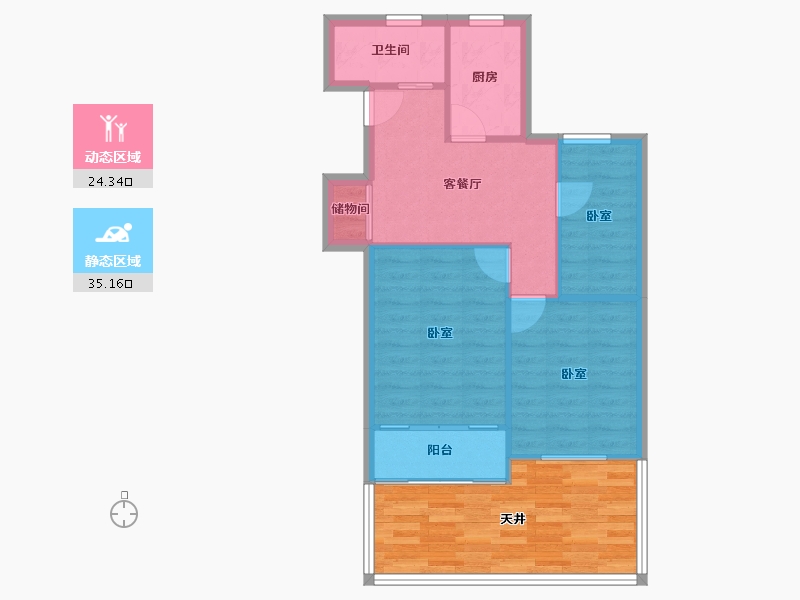 上海-上海市-南江苑-68.05-户型库-动静分区