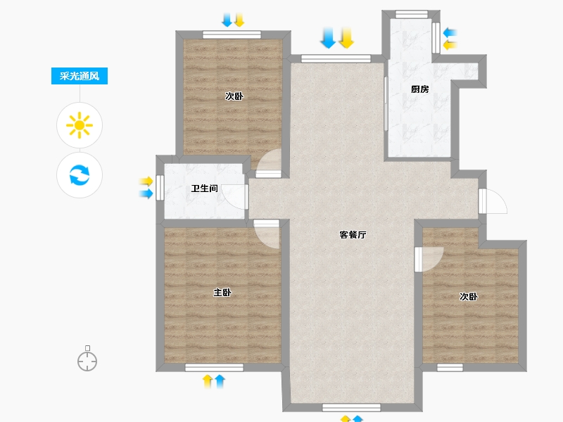 天津-天津市-万顺雅仕阁-96.54-户型库-采光通风