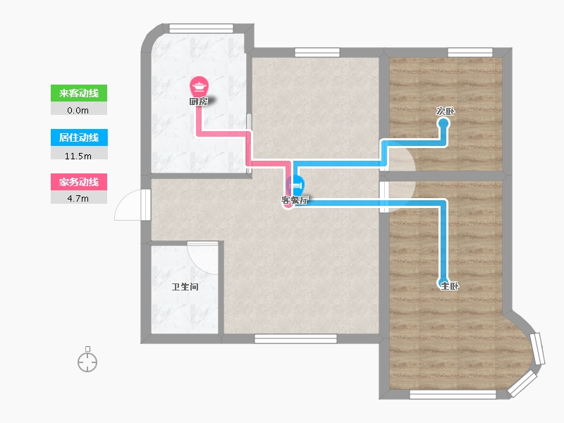 浙江省-杭州市-庆春苑-65.38-户型库-动静线