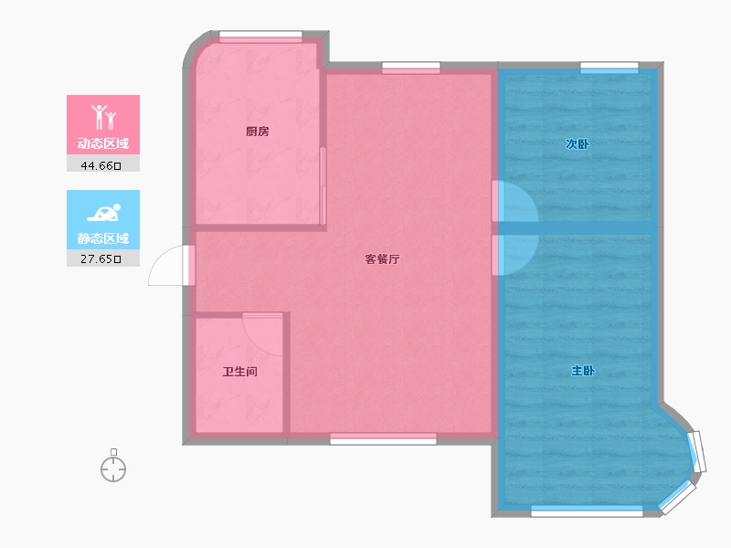 浙江省-杭州市-庆春苑-65.38-户型库-动静分区