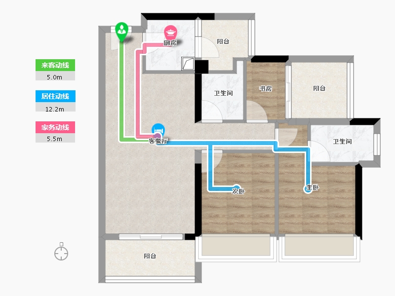 广东省-中山市-御景香江-72.31-户型库-动静线