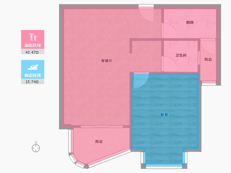 上海-上海市-丽都成品-53.68-户型库-动静分区