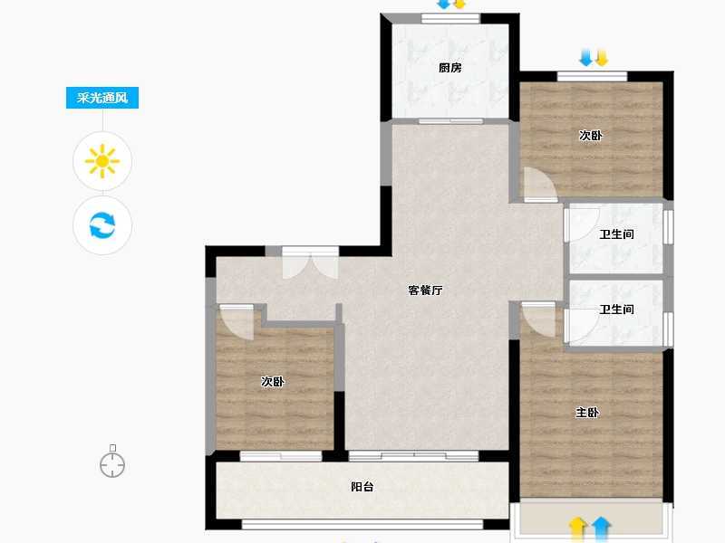 山东省-枣庄市-鸿鑫聚景-97.74-户型库-采光通风