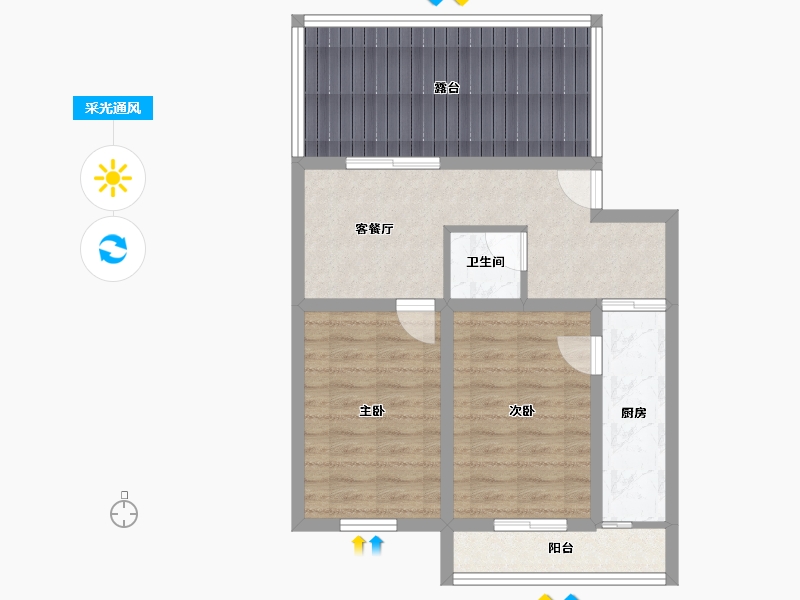 天津-天津市-荣泰公寓-68.40-户型库-采光通风