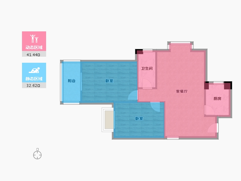 青海省-西宁市-陕安丰登小区-66.99-户型库-动静分区