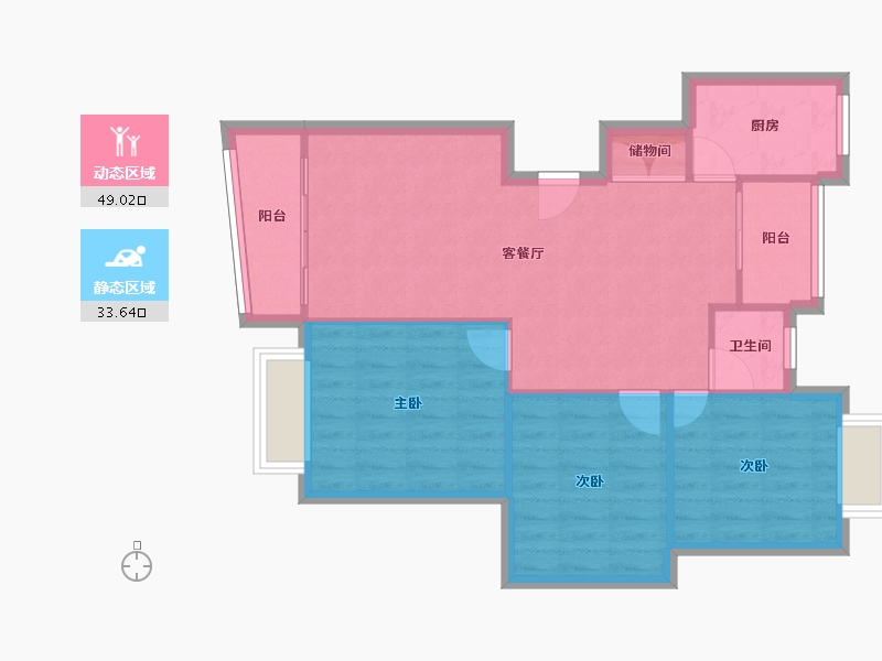 上海-上海市-丽都成品-75.22-户型库-动静分区