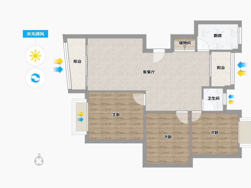 上海-上海市-丽都成品-75.22-户型库-采光通风