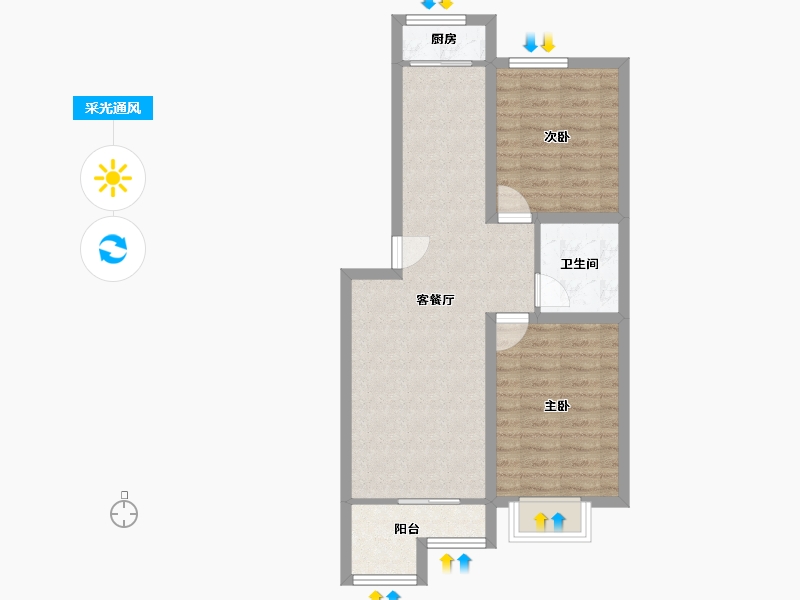 天津-天津市-第六大道大洋嘉园-63.01-户型库-采光通风