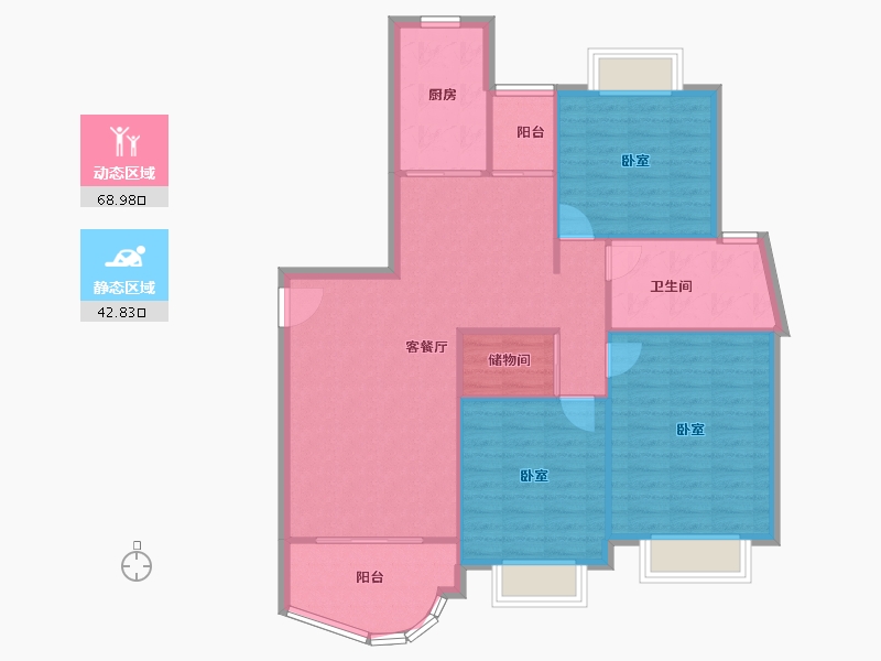 上海-上海市-丽都成品-102.90-户型库-动静分区