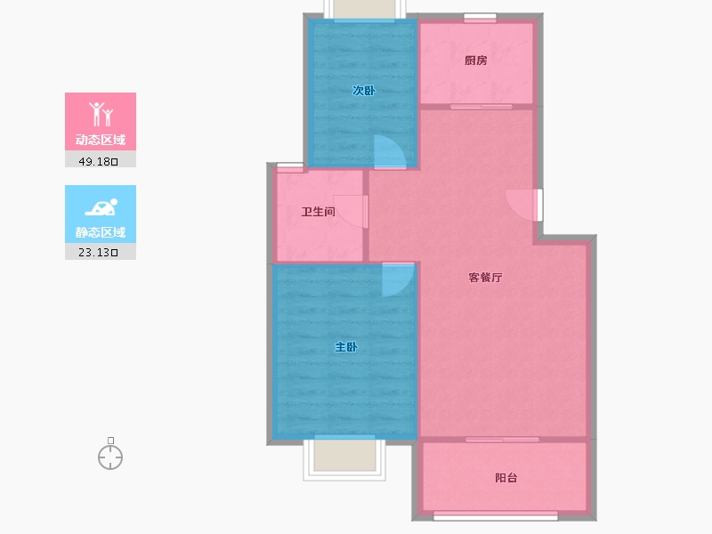 上海-上海市-汇康锦苑-66.01-户型库-动静分区