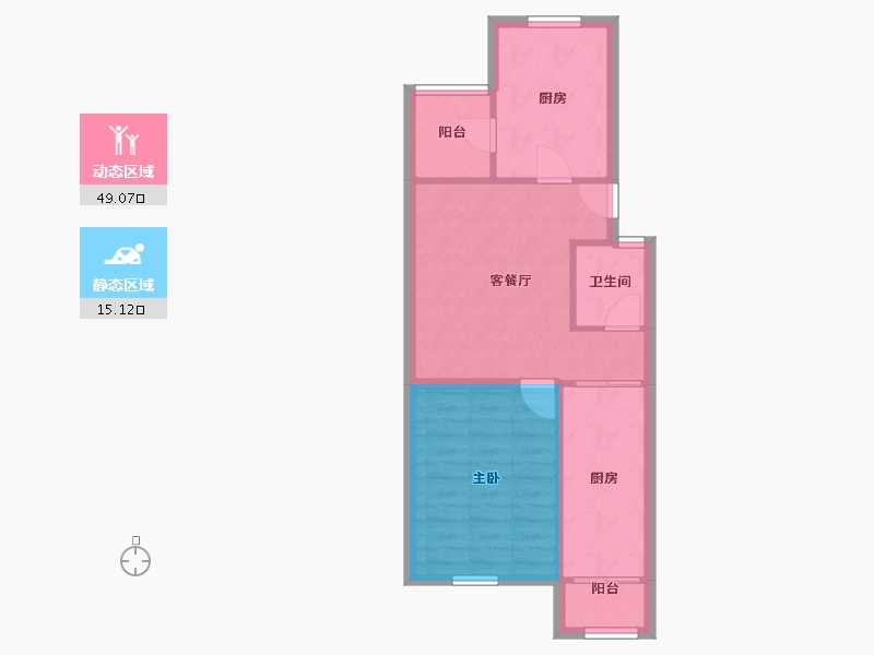 天津-天津市-昆仑北里-57.67-户型库-动静分区