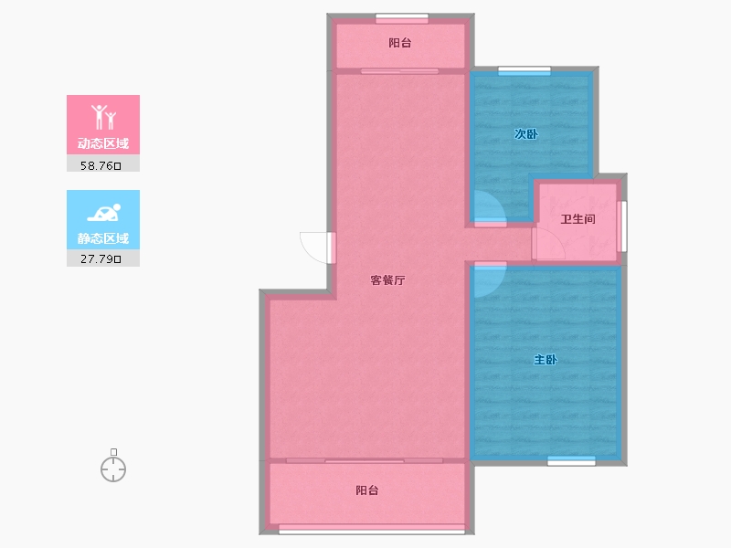 浙江省-杭州市-盛世嘉园(公寓住宅)-77.97-户型库-动静分区