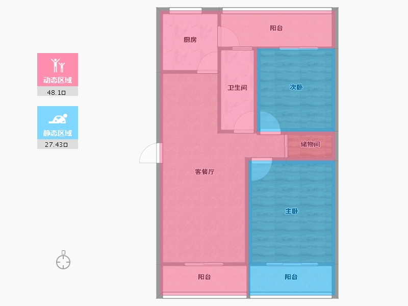 上海-上海市-奉浦苑-67.19-户型库-动静分区