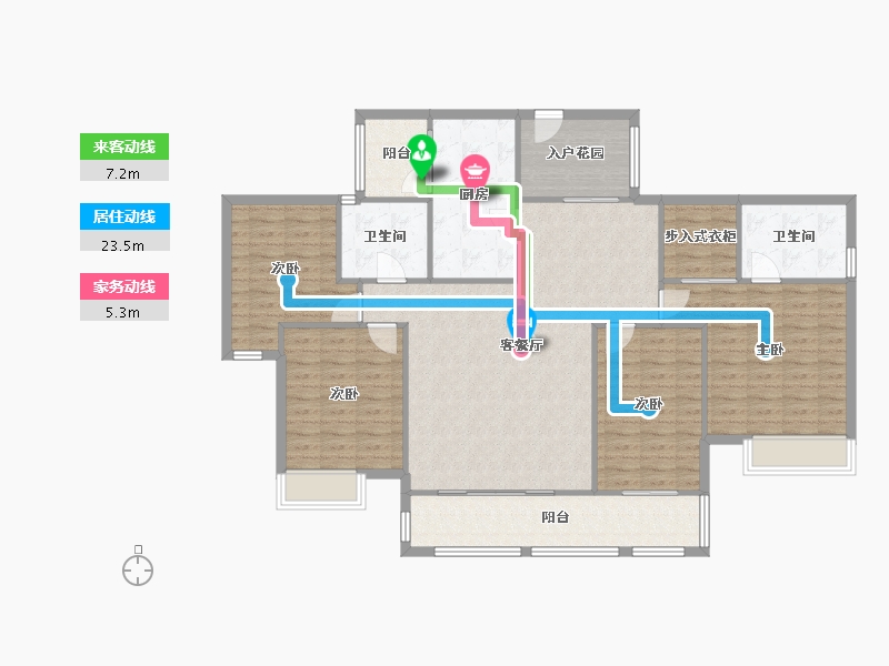 贵州省-贵阳市-宇虹万花城-136.90-户型库-动静线