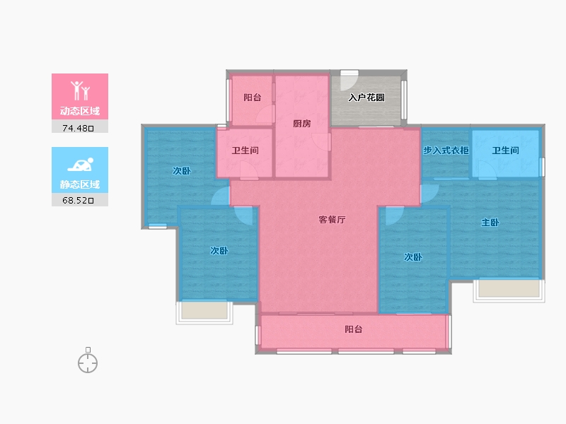 贵州省-贵阳市-宇虹万花城-136.90-户型库-动静分区