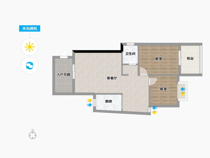 福建省-漳州市-绿洲富城-70.40-户型库-采光通风