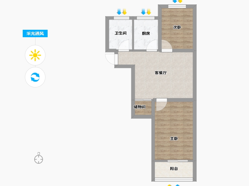 上海-上海市-佳伟景苑-48.49-户型库-采光通风