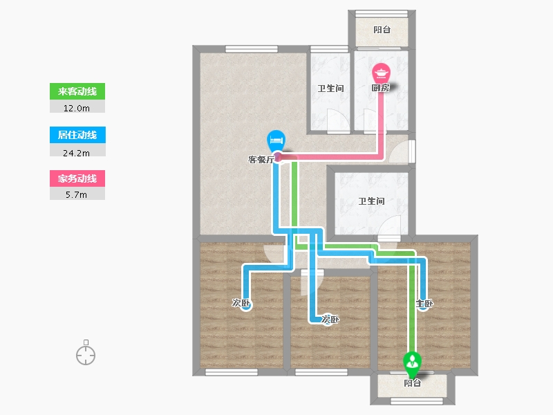 天津-天津市-新世纪城-84.45-户型库-动静线