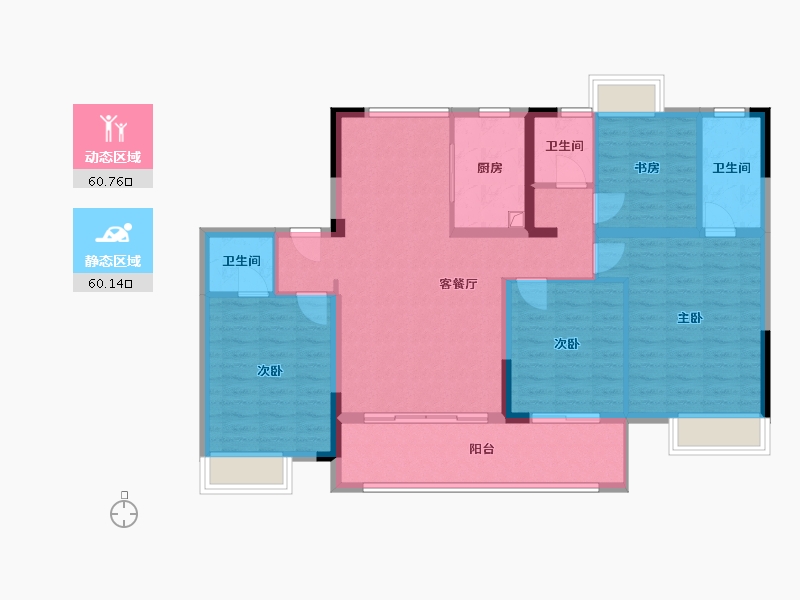 江西省-赣州市-翡翠学府-113.79-户型库-动静分区