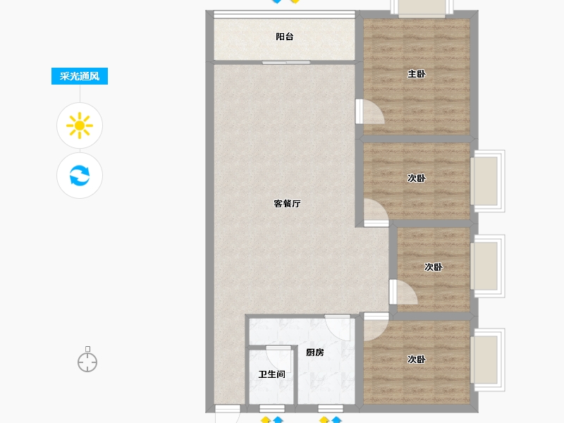 广东省-深圳市-金汇名园-91.95-户型库-采光通风