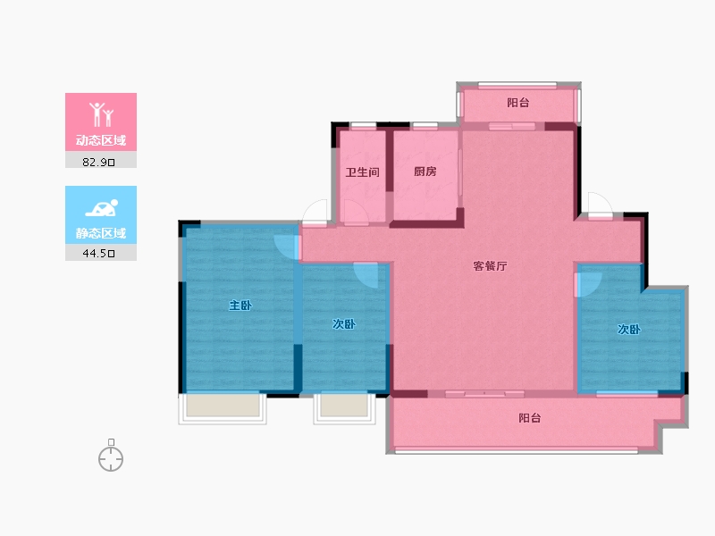 河南省-新乡市-中梁书香府-114.40-户型库-动静分区