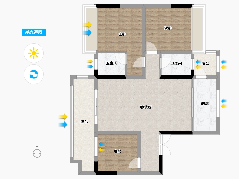 四川省-巴中市-国盛首府-93.60-户型库-采光通风