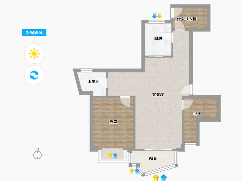 上海-上海市-丽都成品-67.92-户型库-采光通风