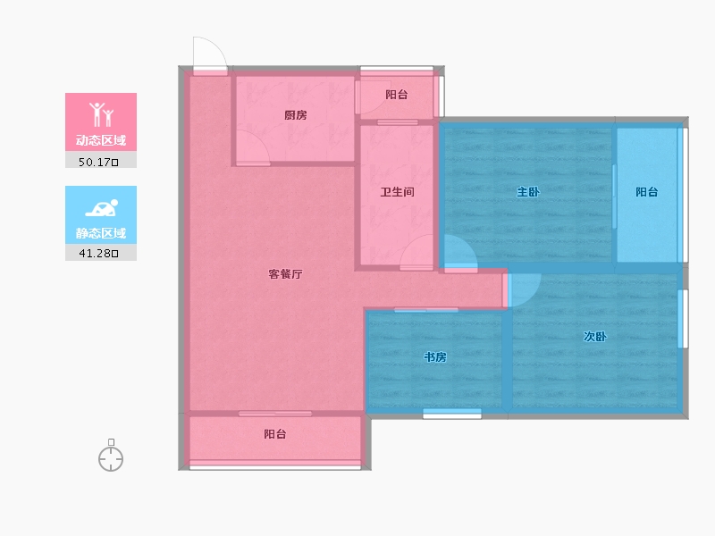 上海-上海市-香港丽园-82.01-户型库-动静分区