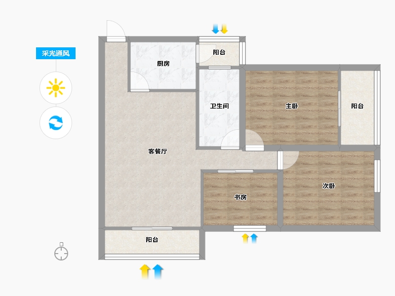 上海-上海市-香港丽园-82.01-户型库-采光通风