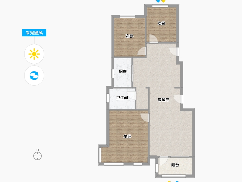 河北省-廊坊市-剑桥郡-4期-84.00-户型库-采光通风