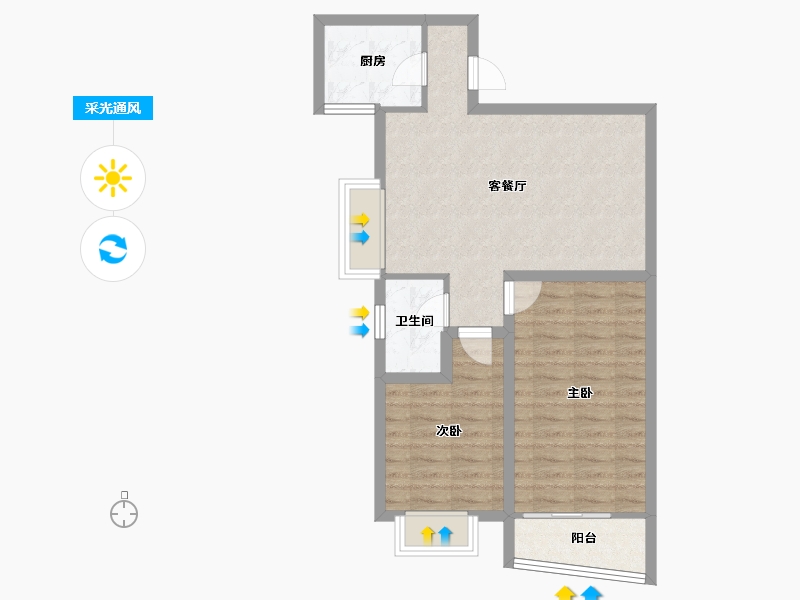 上海-上海市-香港丽园-65.47-户型库-采光通风