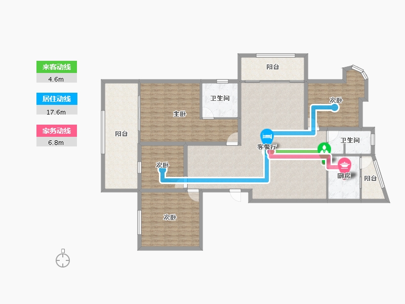 浙江省-杭州市-滨水名庭-155.69-户型库-动静线