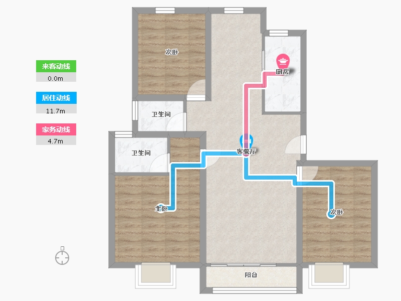 上海-上海市-华泾绿苑-82.46-户型库-动静线