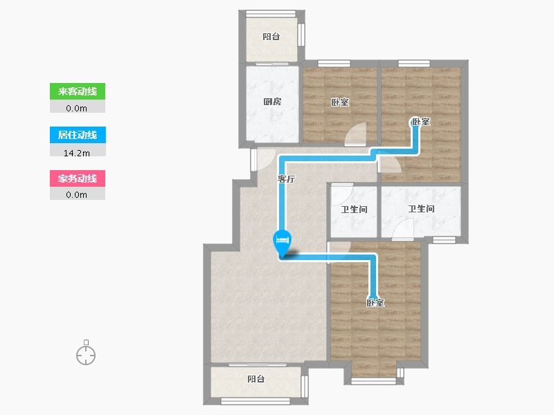 河北省-唐山市-龙华里益民园-83.52-户型库-动静线