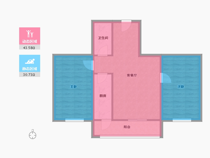 天津-天津市-金凤里(北辰)-66.53-户型库-动静分区